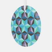 Sterren Abstracte Geometrische Patchwork Glas Ornament (Voorkant links)