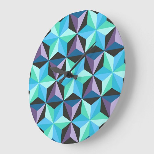 Sterren Abstracte Geometrische Patchwork Grote Klok (Hoek)