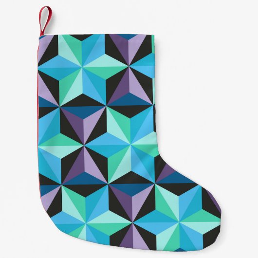 Sterren Abstracte Geometrische Patchwork Kleine Kerstsok (Voorkant)