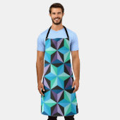 Sterren Abstracte Geometrische Patchwork Schort (Gedragen)