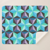 Sterren Abstracte Geometrische Patchwork Sherpa Deken (Voorkant (horizontaal))