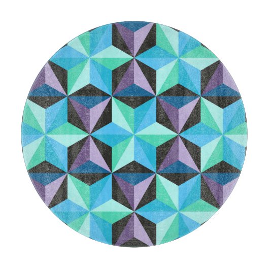Sterren Abstracte Geometrische Patchwork Snijplank (Voorkant)