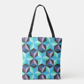 Sterren Abstracte Geometrische Patchwork Tote Bag (Achterkant)