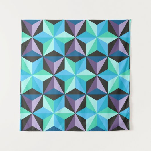 Sterren Abstracte Geometrische Patchwork Wandkleed (Voorkant)