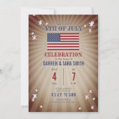  sterren Amerikaanse vlag 4th van juli Party Kaart (Voorkant)