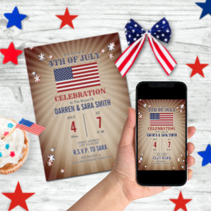 sterren Amerikaanse vlag 4th van juli Party Kaart