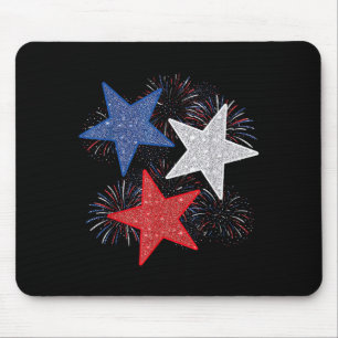 Sterren Amerikaanse Vlag Vuurwerk 4 Juli Onafhanke Muismat