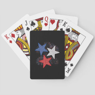Sterren Amerikaanse Vlag Vuurwerk 4 juli Onafhanke Pokerkaarten