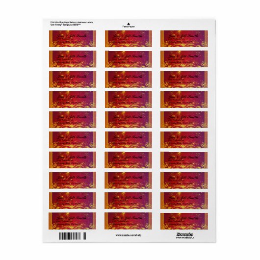 Sterren Art Deco Set Etiket (Full Sheet)