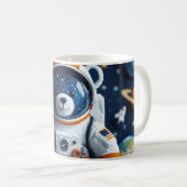 Sterren Astronaut Teddybeer Koffiemok (Voorkant rechts)