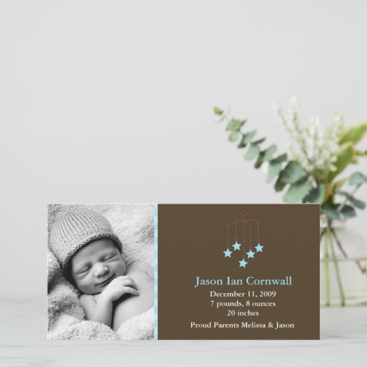 Sterren Baby Mobiel Geboorteaankondigingen Aankondiging (Staand voorkant)