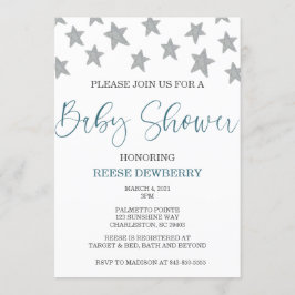 Sterren Baby shower Uitnodigen Kaart