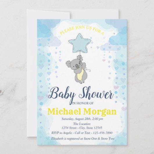 Sterren, Baby shower van Baby Kaart (Voorkant)