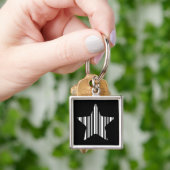 STERREN BALKODE Stellaire Barcode Patroon Ontwerp Sleutelhanger (Hand)