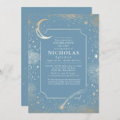 Sterren begrafenis herdenkingsdienst Viering van h Kaart (Voorkant / Achterkant)