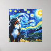 Sterren Berner Mountain Dog Portret Canvas Afdruk (Voorkant)
