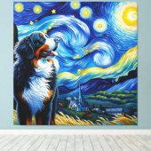 Sterren Berner Mountain Dog Portret Canvas Afdruk (Insitu (Houten vloer))