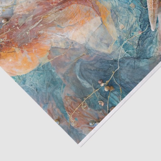 Sterren bezaaid zand en Zee, kustleven Tissuepapier (Detail)