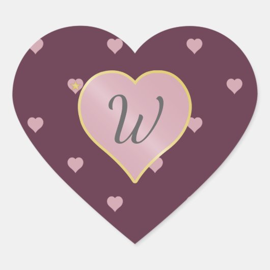 Sterren binnen harten op poortsticker hart sticker (Voorkant)