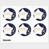 Sterren, blauw en geel ronde sticker (Vel)