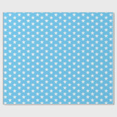 Sterren blauw en wit patroon modern geschenk cadeaupapier (Vlak)