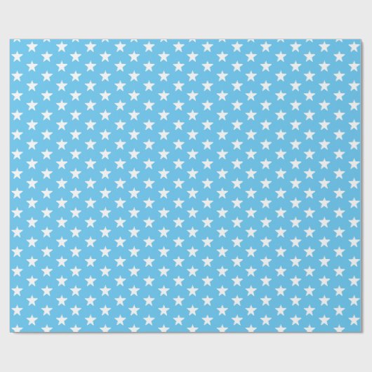 Sterren blauw en wit patroon modern geschenk cadeaupapier (Vlak)