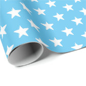 Sterren blauw en wit patroon modern geschenk cadeaupapier (Rol Hoek)