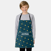 Sterren Blauw Geel Minimaal Patroon Schort (Gedragen)