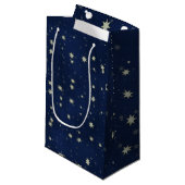 sterren blauw klein cadeauzakje (Voorkant Gekanteld)