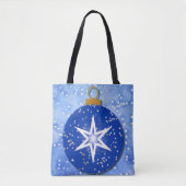 Sterren Blauw Ornament Art Tas (Voorkant)