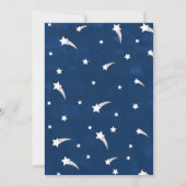 Sterren Blauwe Aquarel Monogram Baby Shower Jongen Kaart (Achterkant)