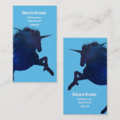 sterren Blauwe Unicorn Visitekaartje (Voorkant / Achterkant)