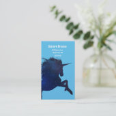 sterren Blauwe Unicorn Visitekaartje (Staand voorkant)