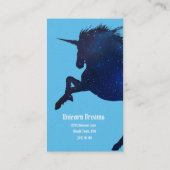 sterren Blauwe Unicorn Visitekaartje (Achterkant)
