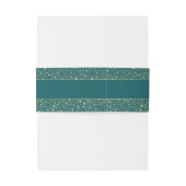 Sterren Blauwgroen en gouden bruiloft Uitnodigingen Wikkel (Achterkant Voorbeeld)