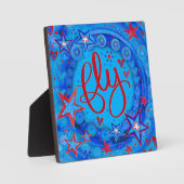 Sterren Blue Fly Inspirivity Aanmoediging Ezel Fotoplaat (Voorkant)