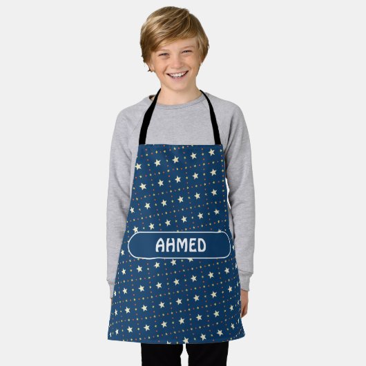 Sterren Blue Peach Minimal Pattern Schort (Gedragen)