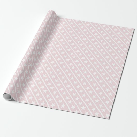 Sterren Blush Roos Roze Modern Stijlvol Design Tre Cadeaupapier (Uitgerold)