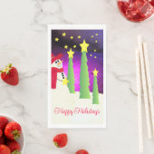 Sterren bomen en sneeuwman servet (Insitu)