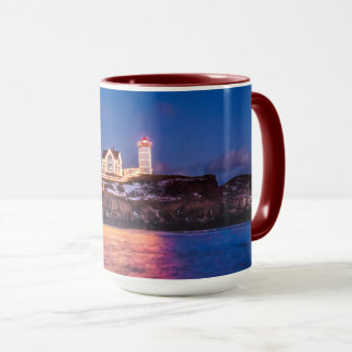 Sterren boven Nubble Lighthouse in Maine Mok