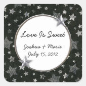 Sterren Bruiloft Snoep Buffet Sticker (Voorkant)