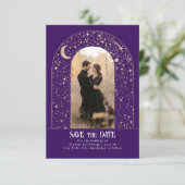 Sterren Celestial Arch Bewaar de datumfoto Save The Date (Staand voorkant)