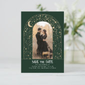 Sterren Celestial Arch Bewaar de datumfoto Save The Date (Staand voorkant)