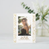 Sterren Celestial QUINCEANERA Sla de datum foto op Aankondigingskaart (Staand voorkant)