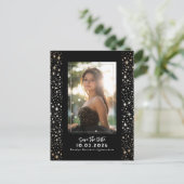 Sterren Celestial QUINCEANERA Sla de datum foto op Aankondigingskaart (Staand voorkant)