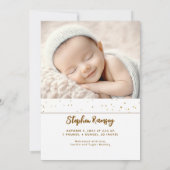 Sterren Celestial Schattige Witte Pasgeboren Foto' Aankondiging (Achterkant)