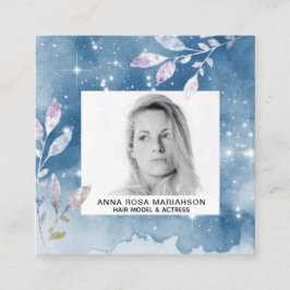 *~* Sterren Chic Populaire Haar Model Actrice FOTO Vierkante Visitekaartje