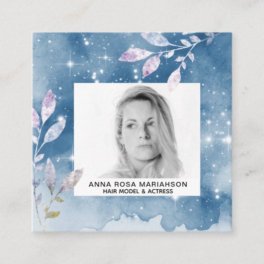 *~* Sterren Chic Populaire Haar Model Actrice FOTO Vierkante Visitekaartje (Voorkant)