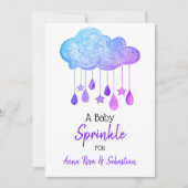 ** Sterren Cloud Rain Drops Sprinkle Shower Kaart (Voorkant)