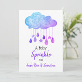 ** Sterren Cloud Rain Drops Sprinkle Shower Kaart (Staand voorkant)